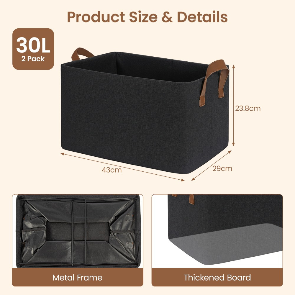 4pcs Set Storage Box with Handles for Folding Clothes