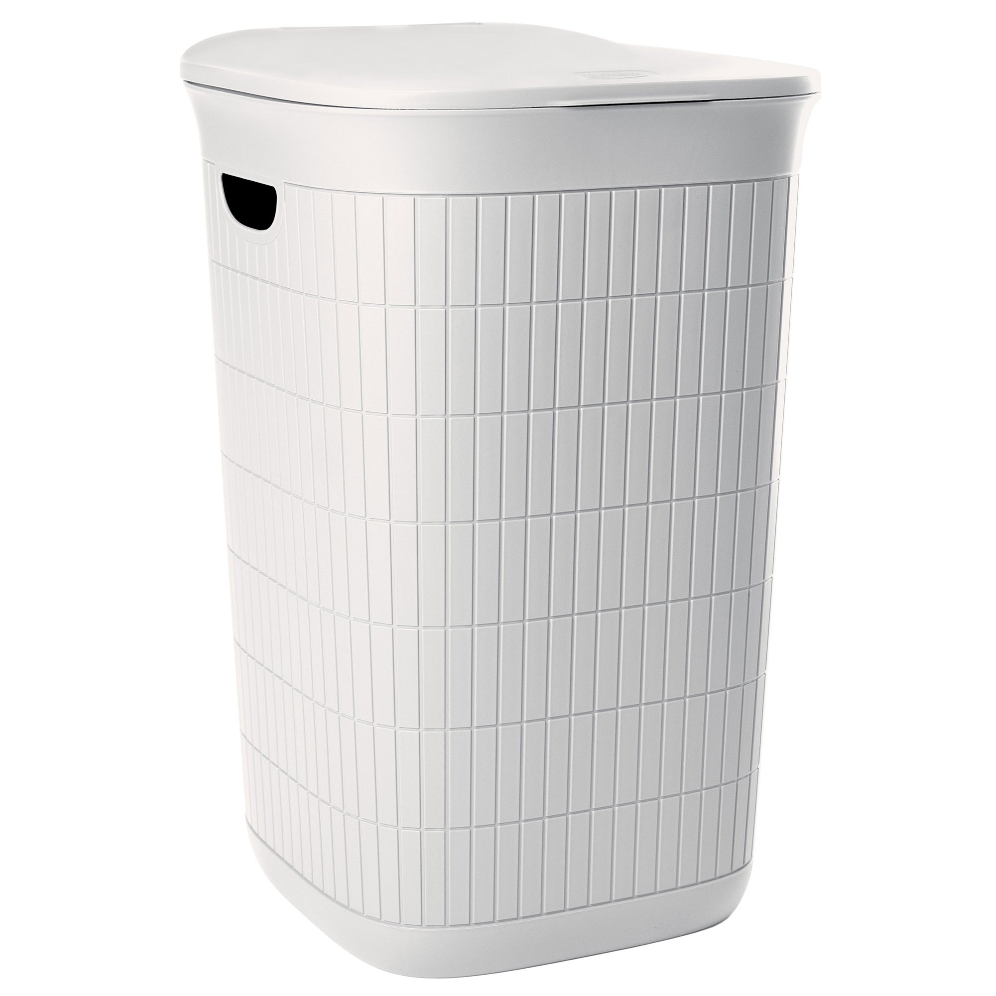 Large 50 Liter White Laundry Basket With Lid, Laundry Collector With Holes, 38x36x54cm , Laundry Sorter, Household Basket, Plastic Laundry Chest, Laundry Bin, Laundry Bag