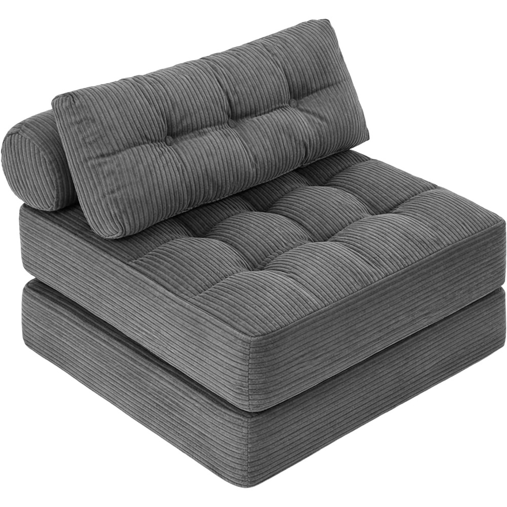 Image of Folding Sleeper Sofa, 4-in-1 Convertible Chair Bed And Bean Bag Couch, Space- Guest Bed For Small Apartments, Student Dorms, Living Rooms, And Bedrooms, No (gray)