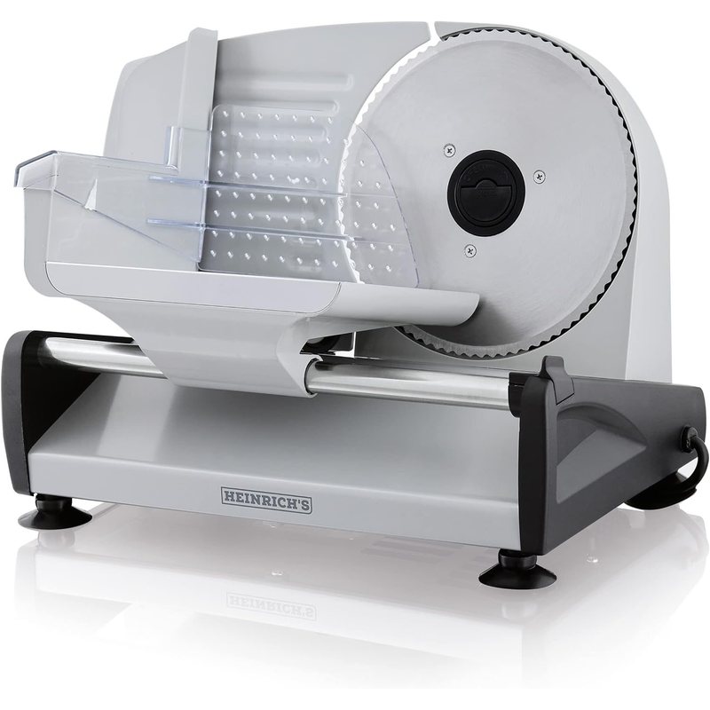 Image of Metal-all-purpose-cutter, Electric Bread Slicer, Sausage Slicer, Stainless Steel Round Knife (ø19cm), Cutting Thickness Adjustment, Integrated Safety Lock, 200w