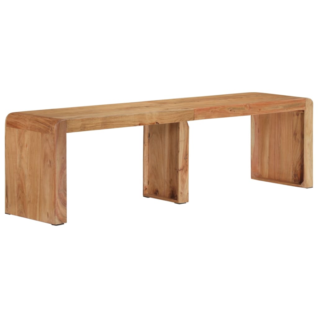 Image of Vidaxl Bench, Hallway Bench For Dining Room Living Room, Hallway Bench With Natural Finish, Dining Bench, Dining Room Bench, Living Room Bench, Solid Acacia Wood