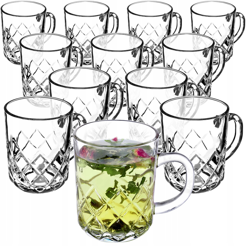 TEMU Kadax Tea And Coffee Glasses Set With Handles, 230ml, For Beverages, 12-piece