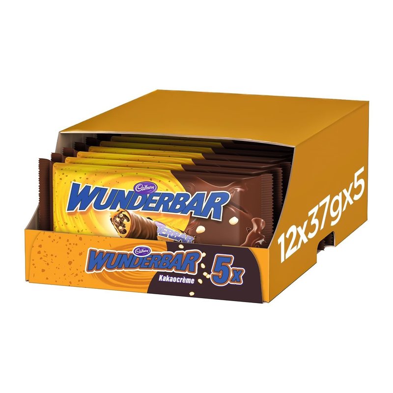Image of Cadbury Wunderbar Cocoa Caramel Bar 12 X 185g