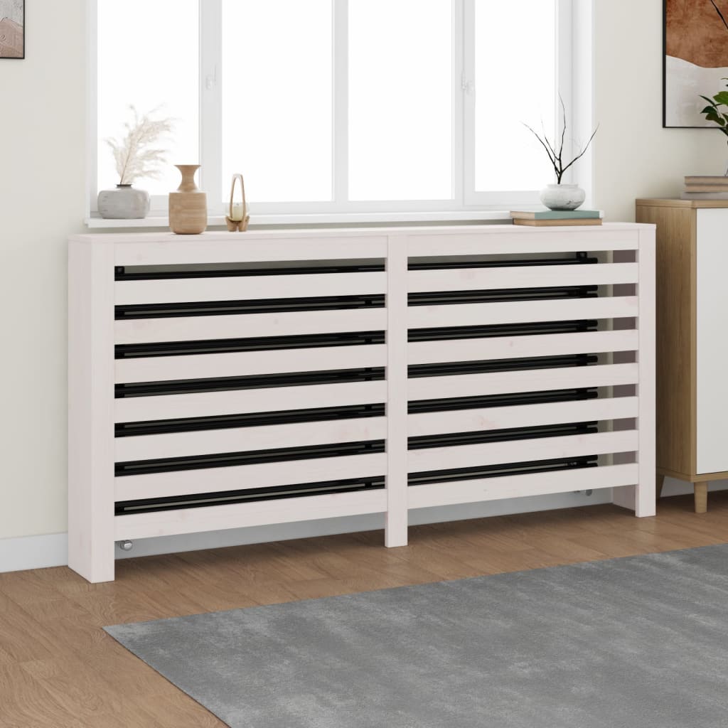 Vidaxl Heater Cover Louver Design Heating Cover Heating Casing Heating Cover Heater White 169x19x84cm Solid Wood