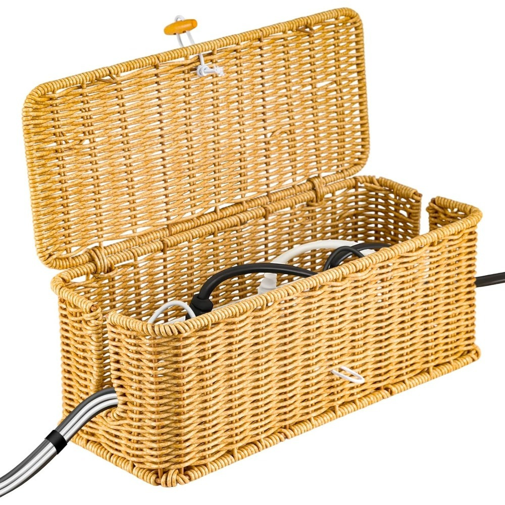 2pc Under Desk Cable Organizer Box for Home Office