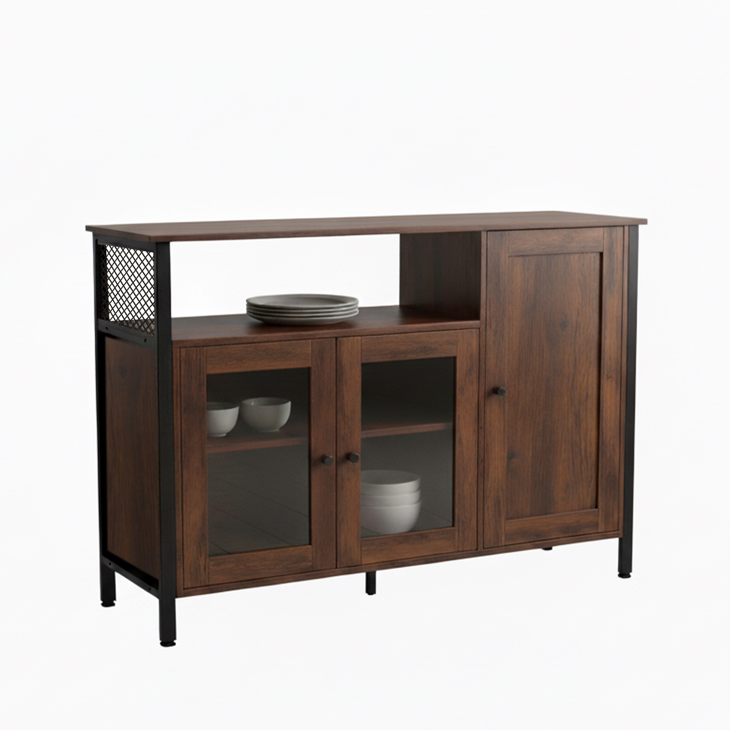 Kitchen Cabinet In Dark Brown/black - (w)110 X (h)75 X (d)33 Cm