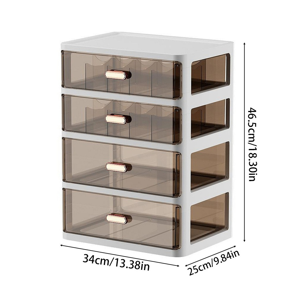 Stackable Bedside Storage Box with Four Compartments