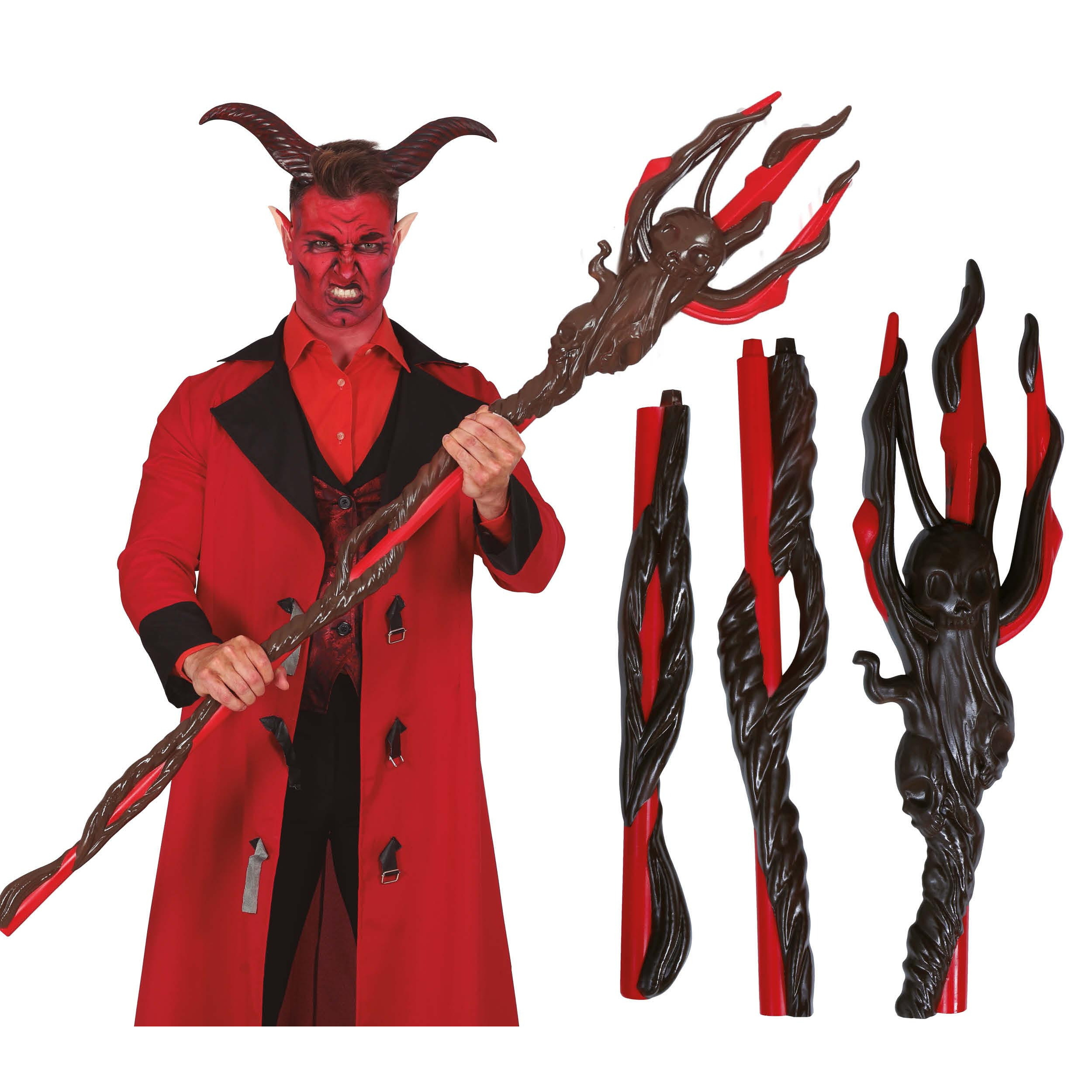 Image of Demons Staff Complete Set Red Black Halloween Accessories Accessory Magic Staff Costume Idea Creepy Creative Styling Element Disguise Accessory Adventurer