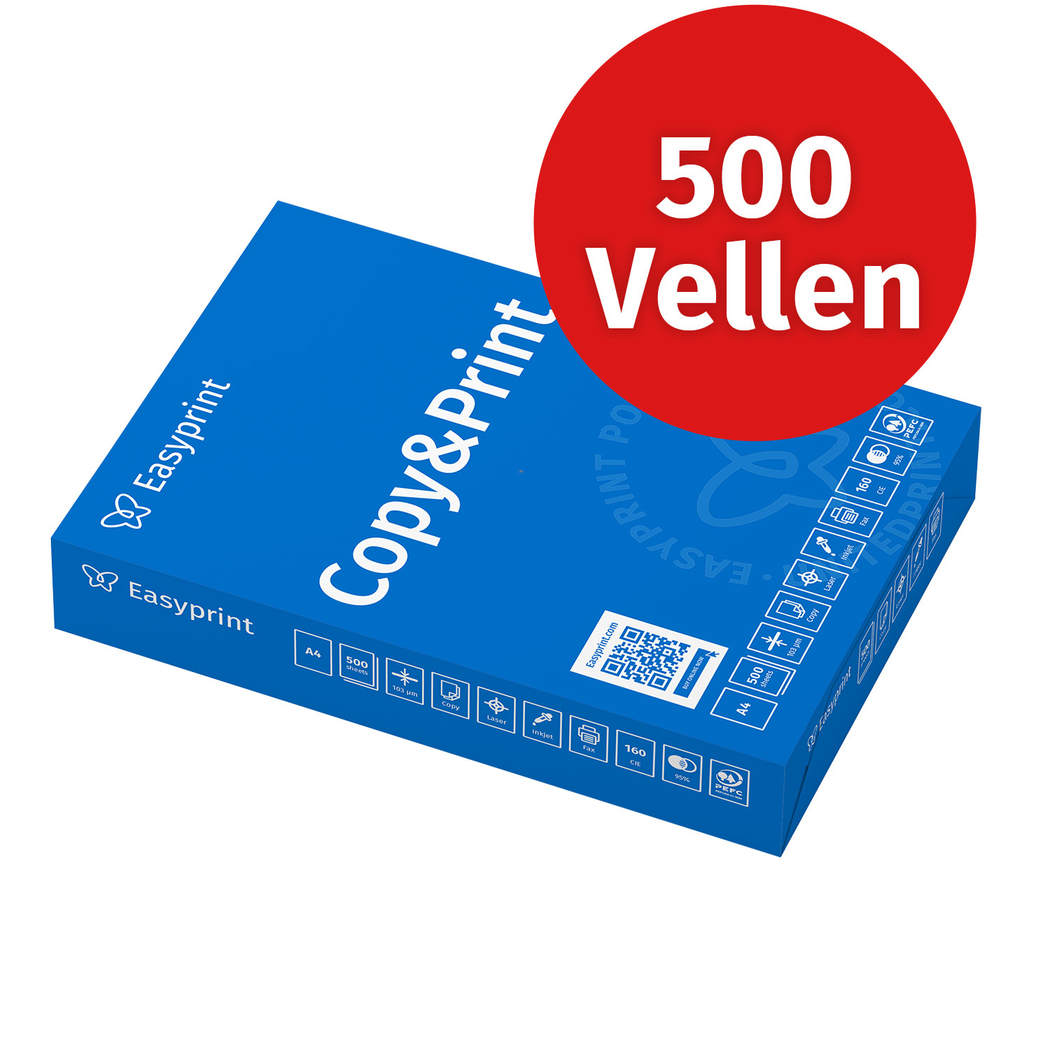 Easyprint Printerpapier Kopieerpapier 500 Vellen 1 x 500 A4 Premium Wit -gecertificeerd