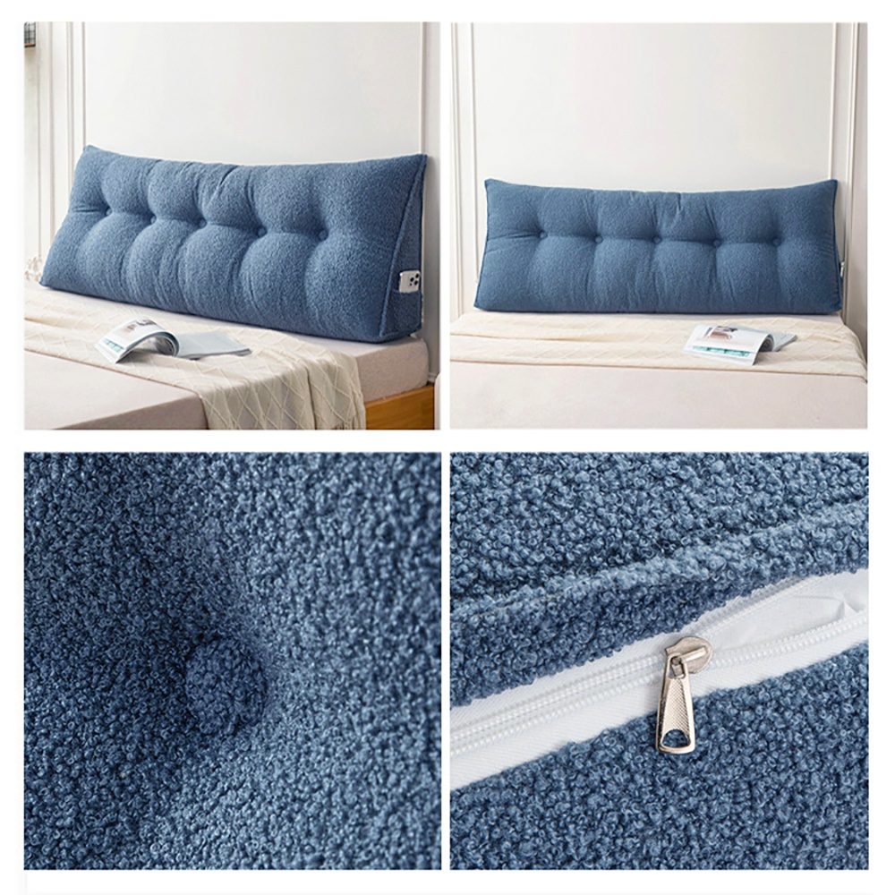 Oversized Teddy Velvet Bed Wedge Pillow for Back Support