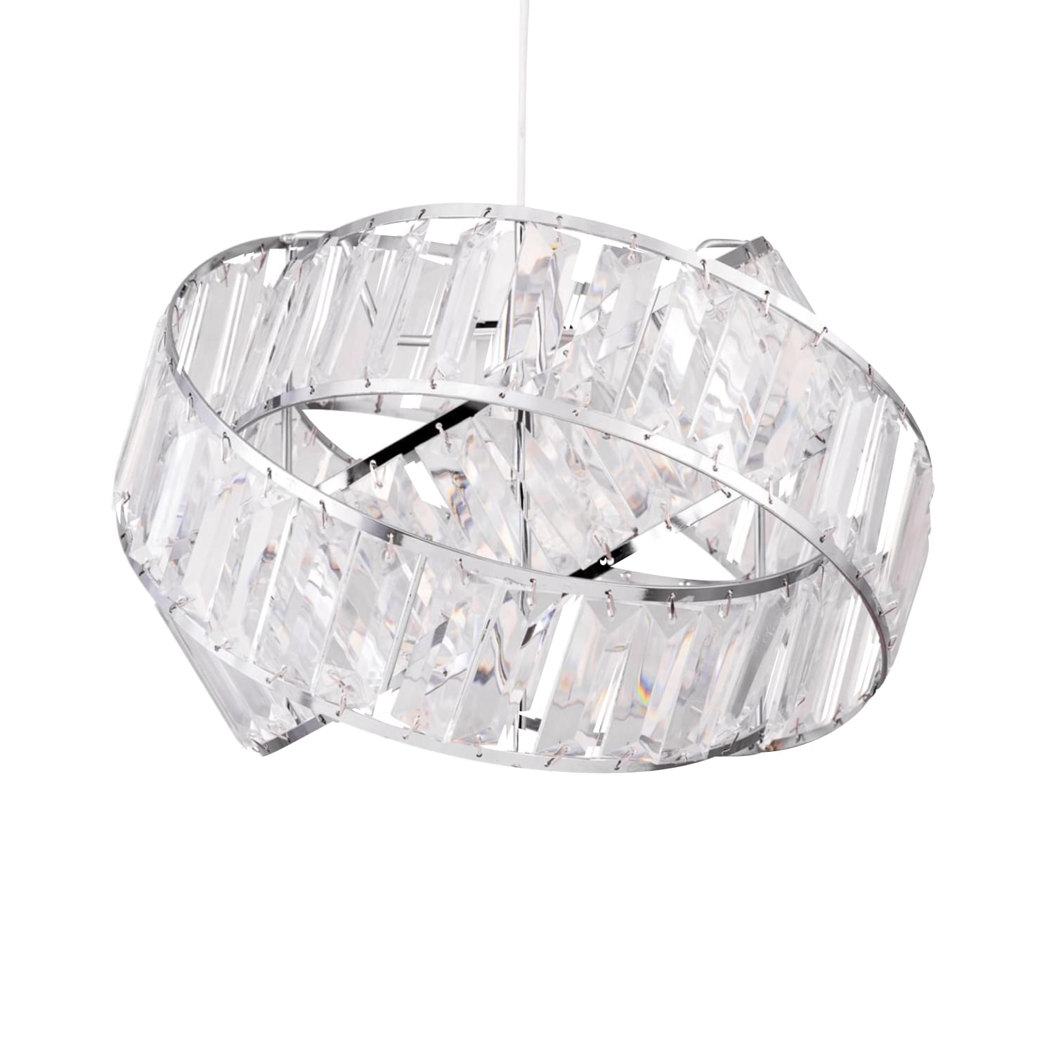 First Choice Lighting Clear Jewelled Layered Twist Ceiling Light Shade