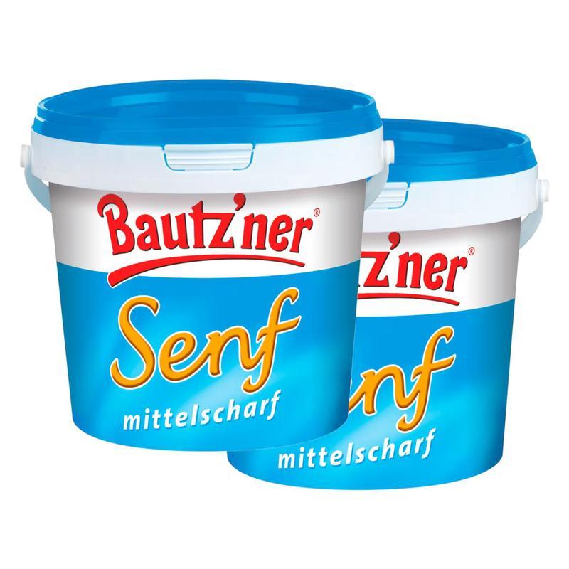 2x Bautzner Medium-hot Mustard Bucket 1l (2x1l)
