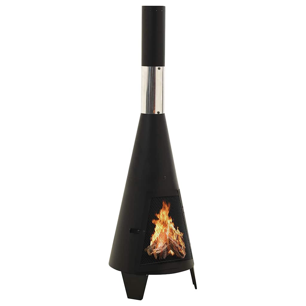 Vidaxl Garden Oven With Pot Hook, Patio Oven, Garden Fireplace, Fire Pit, Fire Basket, Fire Column For Terrace And Garden, 38x38x122cm, Steel