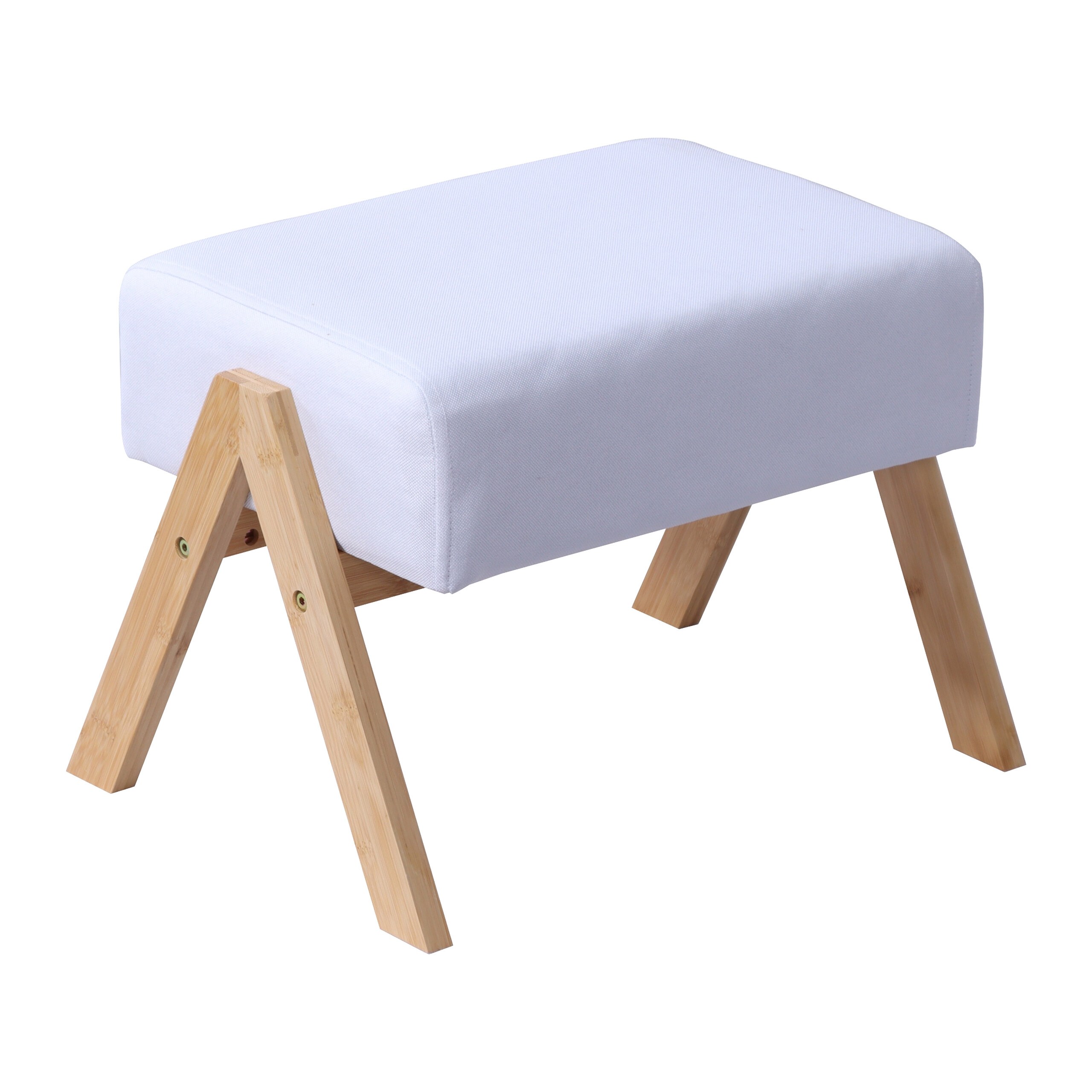 Ottoman In Cream/natural - (w)40 X (h)30 X (d)28 Cm