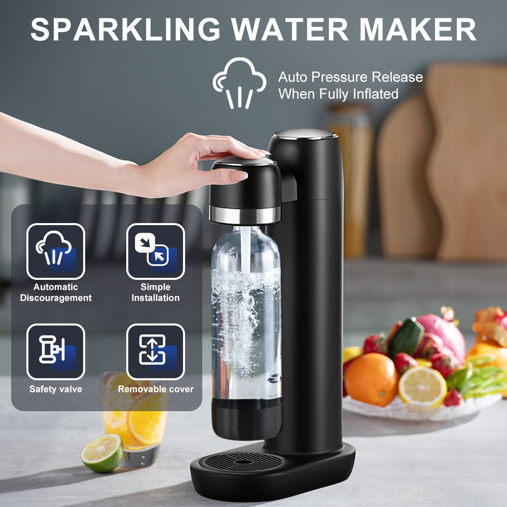 TEMU Sparkling Water Machine Soda Maker Beverage Drink Dispenser For Home, Soda Streaming Maker With 1 Pet Bottle (1l), Water Maker Compatible With