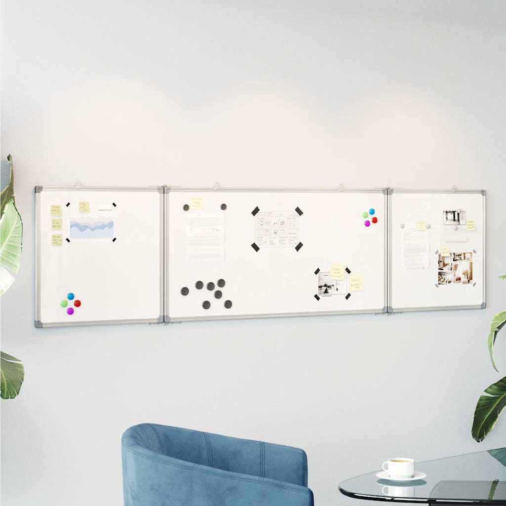 Magnetic Whiteboard, Memo Board With Hooks, Metal Backing, Magnetic Board For School, Conference Room, Office, Writing Board, Foldable Aluminum