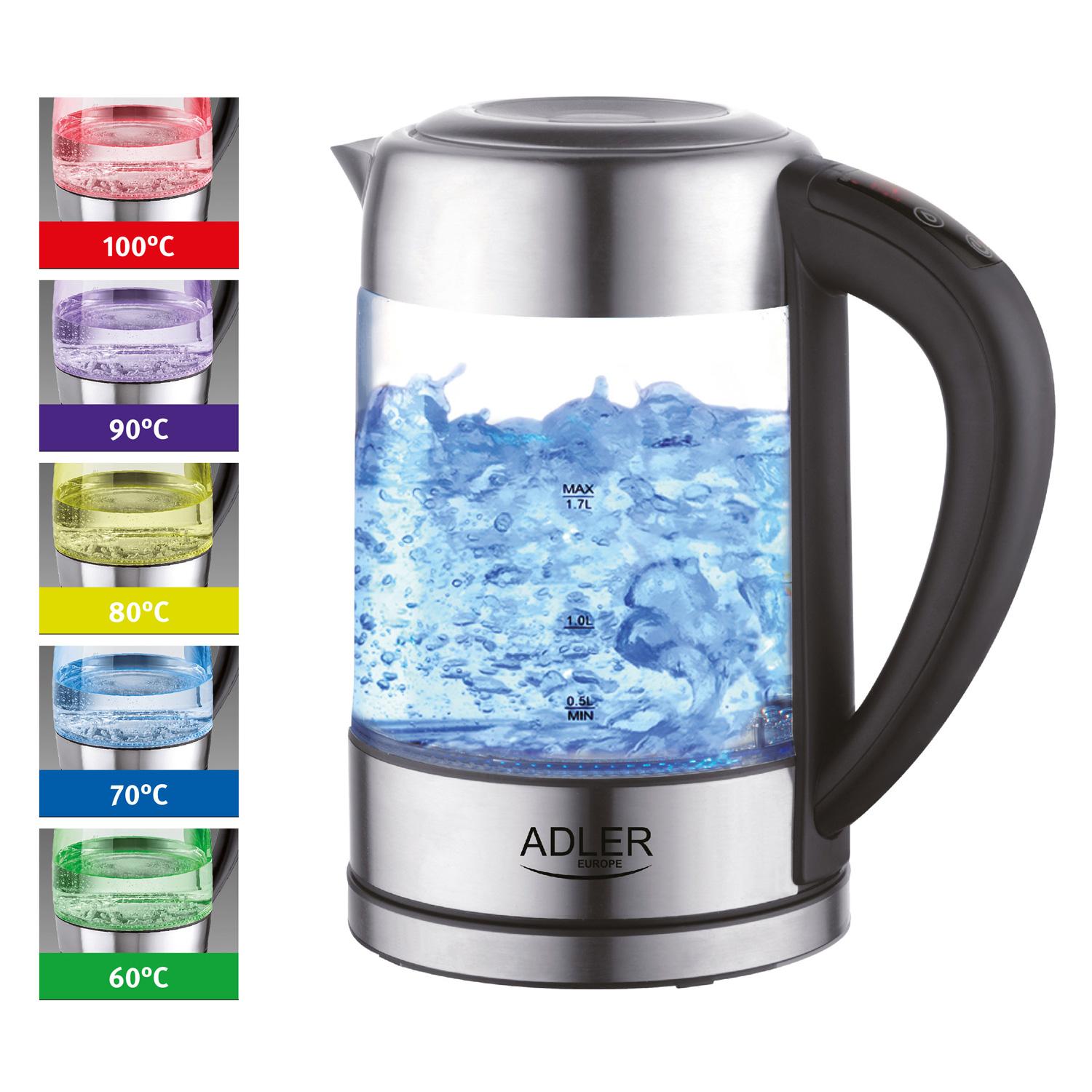 Adler Glass Kettle 1.7 L With Temperature Control Ad 1247