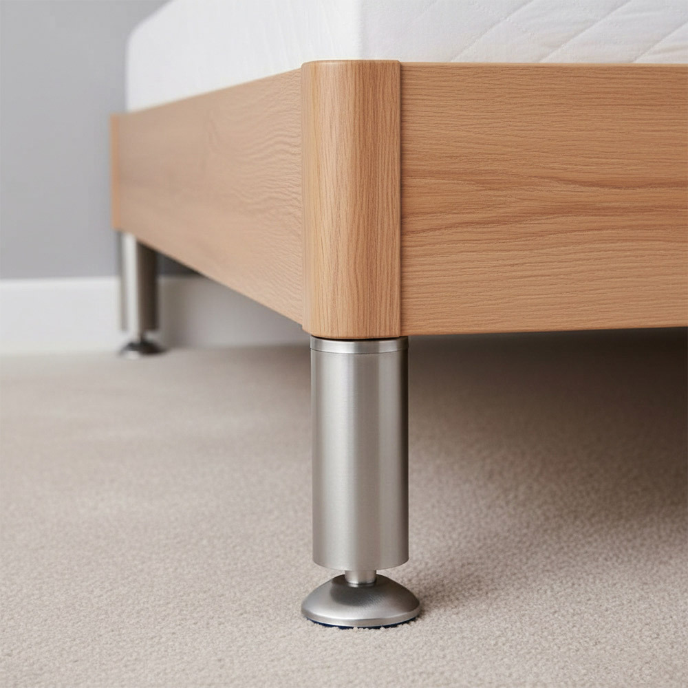 TEMU 4-piece Stainless Steel Adjustable Furniture Legs For Sofa Replacement Parts Height Adjustable From 1-7mm, Load Capacity 100kg, Suitable For