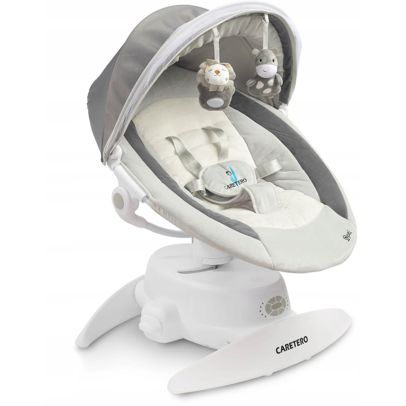 Caretero Opti Multifunkcionalna Rotirajuća Bebi Ljuljačka | 0-9 kg | 3 Načina Ljuljanja | 360° Okretna Sjedalica | Daljinski Upravljač | Detekcija Pokreta | Siva