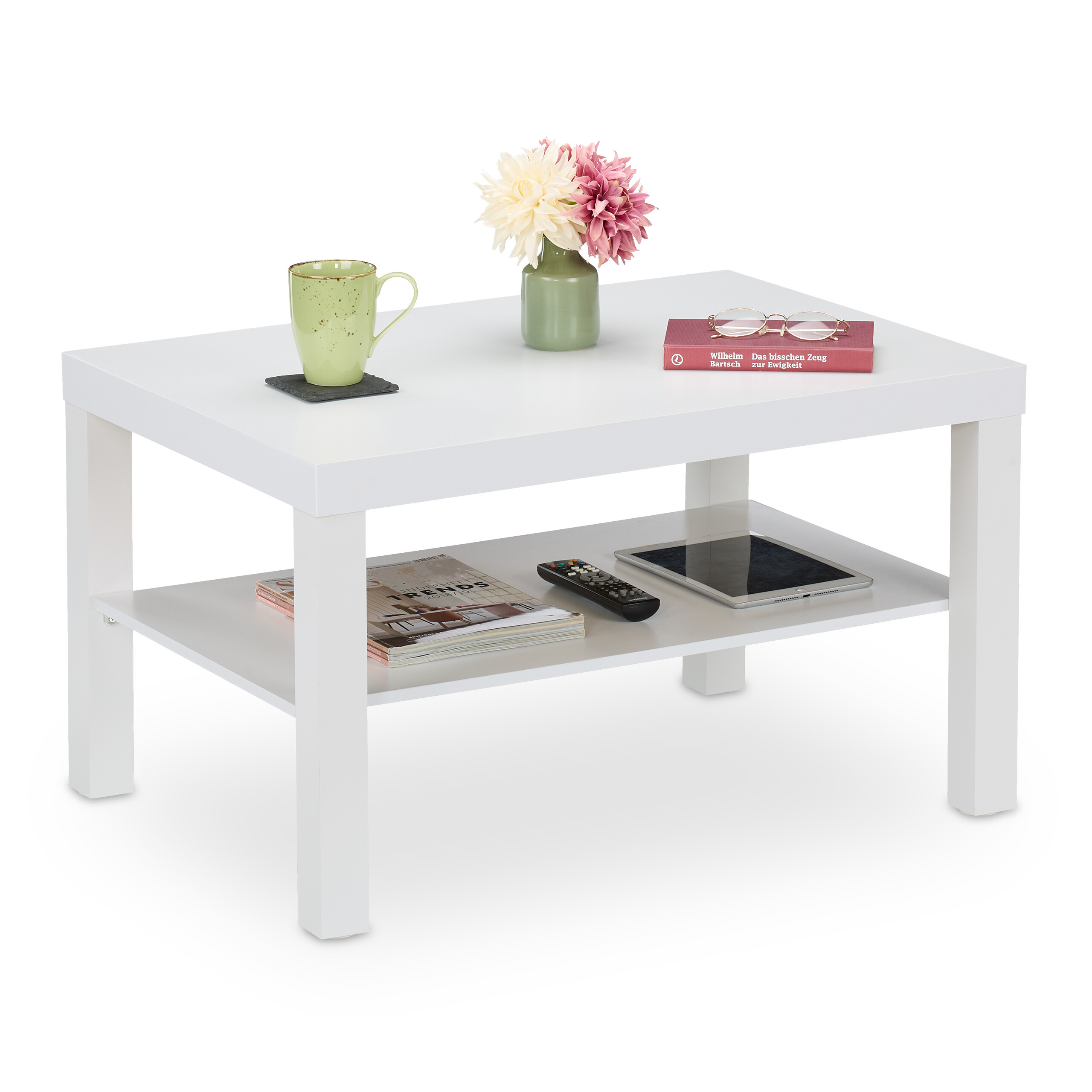 Coffee Table In White - (w)79 X (h)45 X (d)55 Cm
