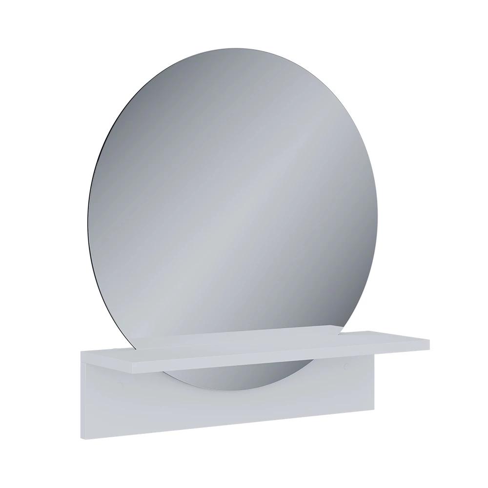 White Bathroom Mirror With Shelf, 50 X 54.5 Cm, Hanging Mirror With Storage, Mdf, 15 Mm