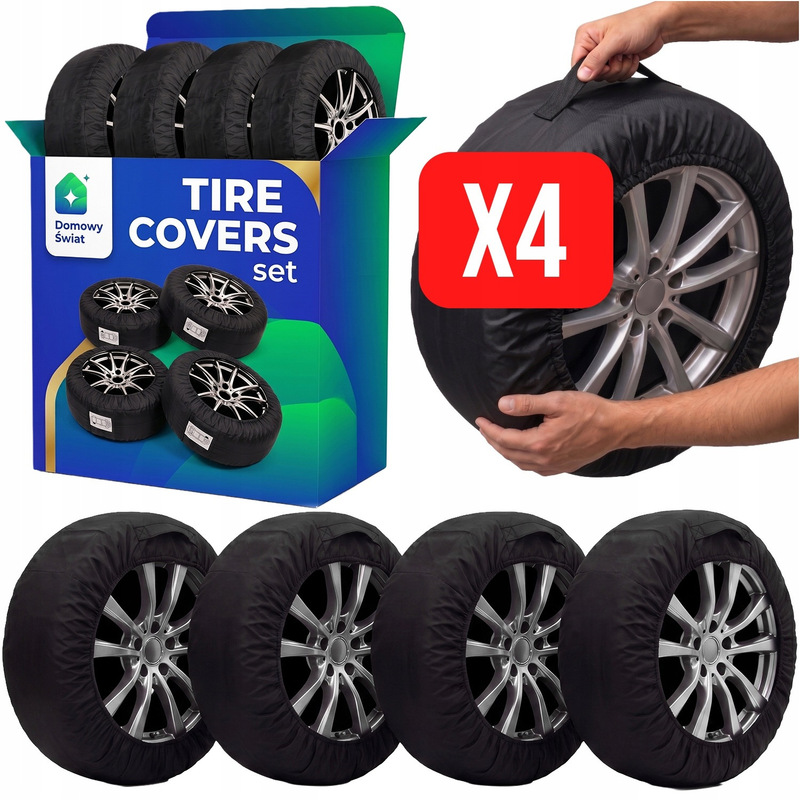 TEMU Covers For Tires And Wheels Waterproof Set Of 4, Size Tires 13-17 Inches, Covers For Storing And Transporting Wheels With Handles For Easy