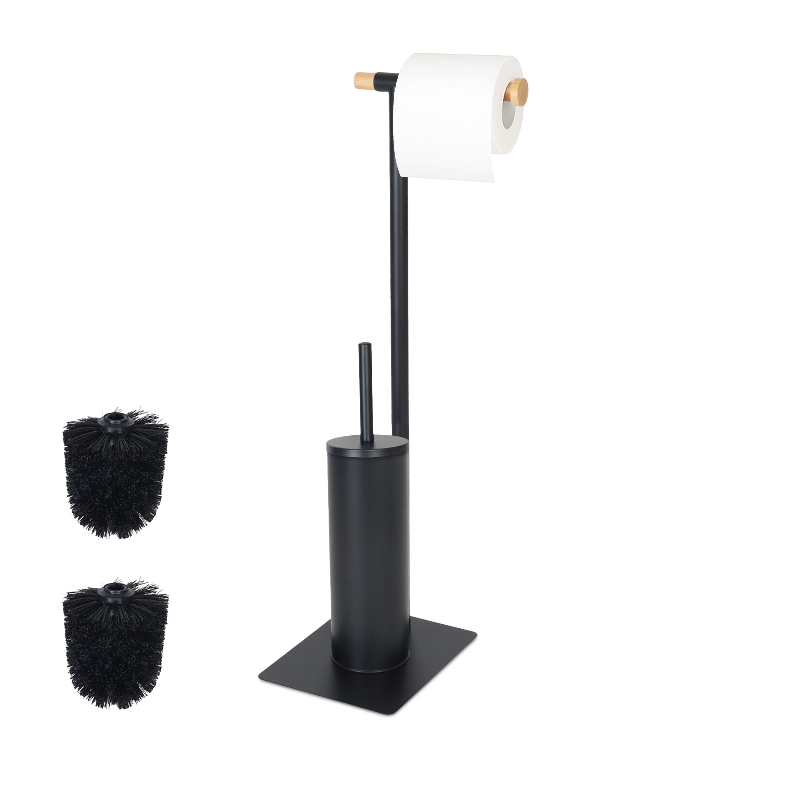 Wc Suite In Black/natural - (w)18 X (h)67 X (d)21 Cm
