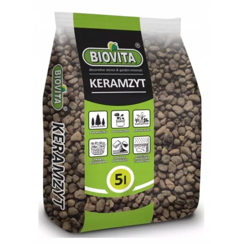 E-shop Blähton 5L - Tongranulat zur Drainage - Körnung 8-16 mm - Keramsit - Hydrokultursubstrat - für Zimmerpflanzen, Pflanzkästen, Kübel, Töpfe, ,