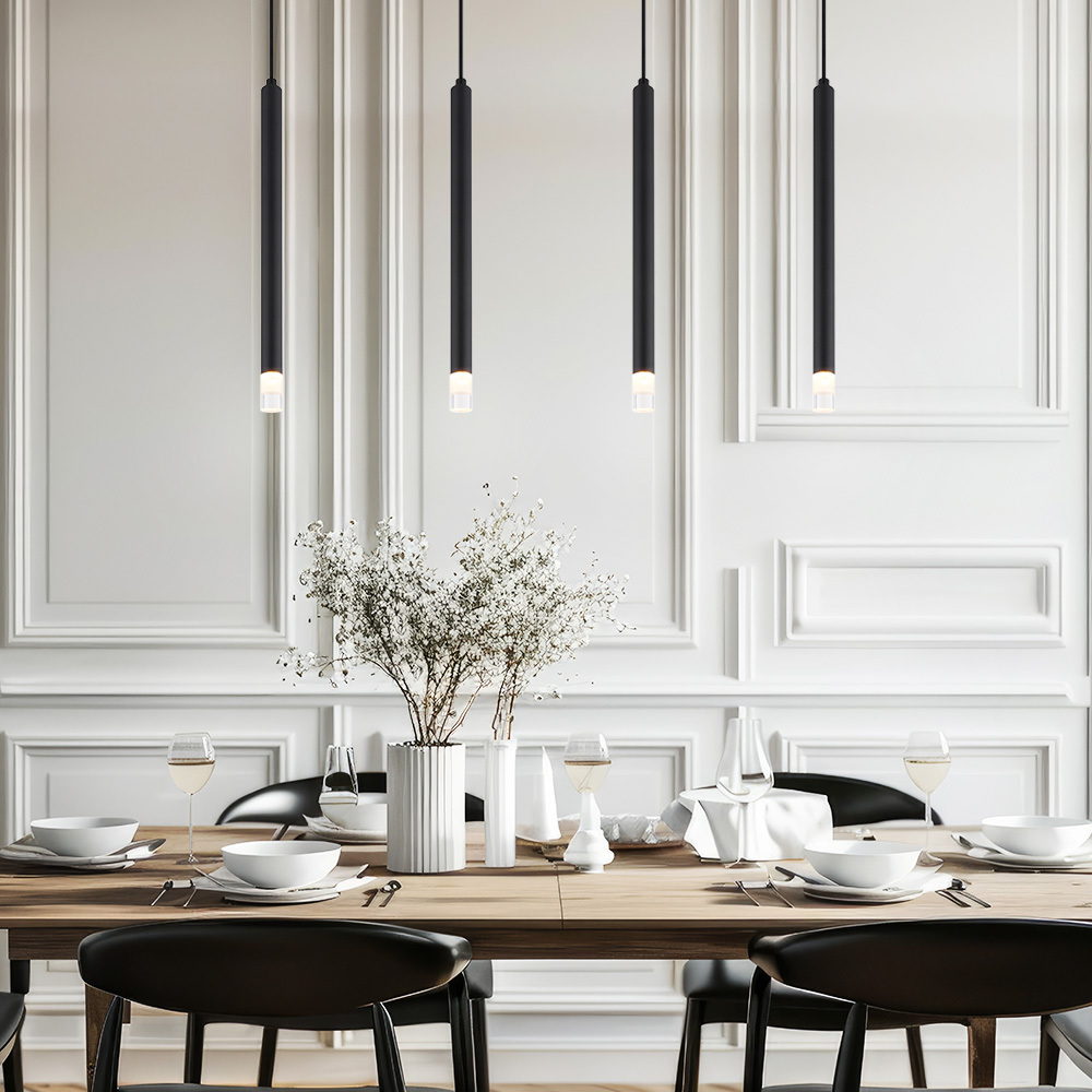 Suspension Lamp Pendant Lamp Dining Room Lamp 4-flame Black G9 Living Room Lamp