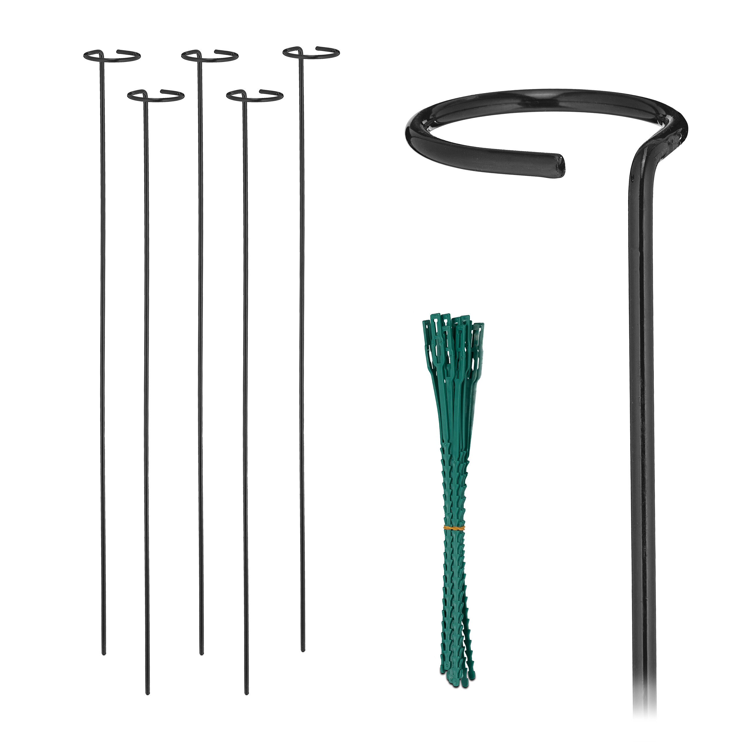 6 X Black Plant Stakes - 80 Cm