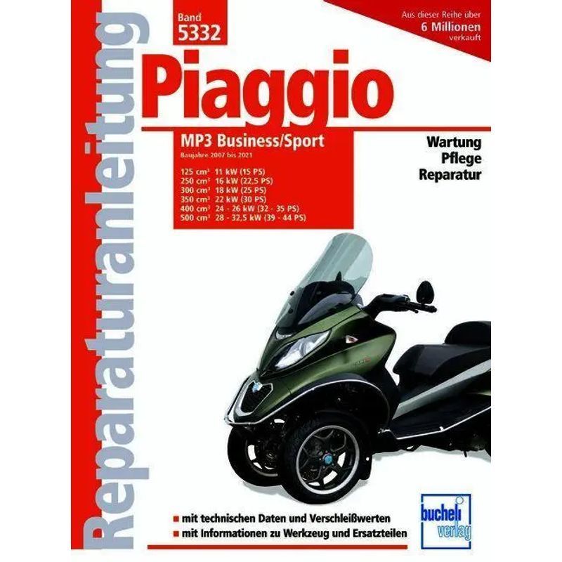 Image of Piaggio Mp3 Business/sport - Model Years 2007 To 2021 - Christoph Pandikow - Paperback - Repair Manuals - 208 Pages - German - 2026 - Bucheli Verlags Ag - Ean 9783716823361