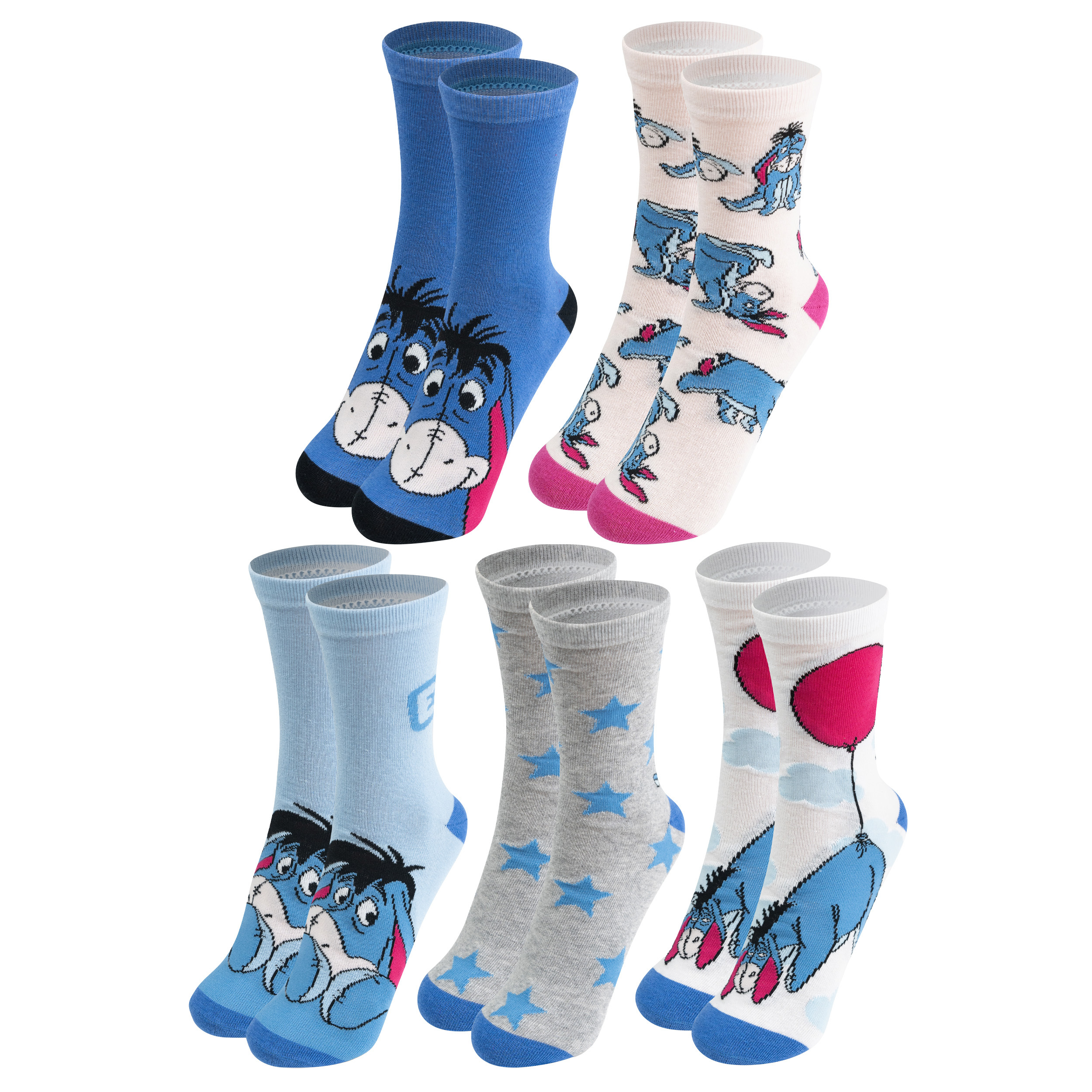 I- Donkey Socks For Women - Winnie The Pooh Ladies 38-43 (5-pack)