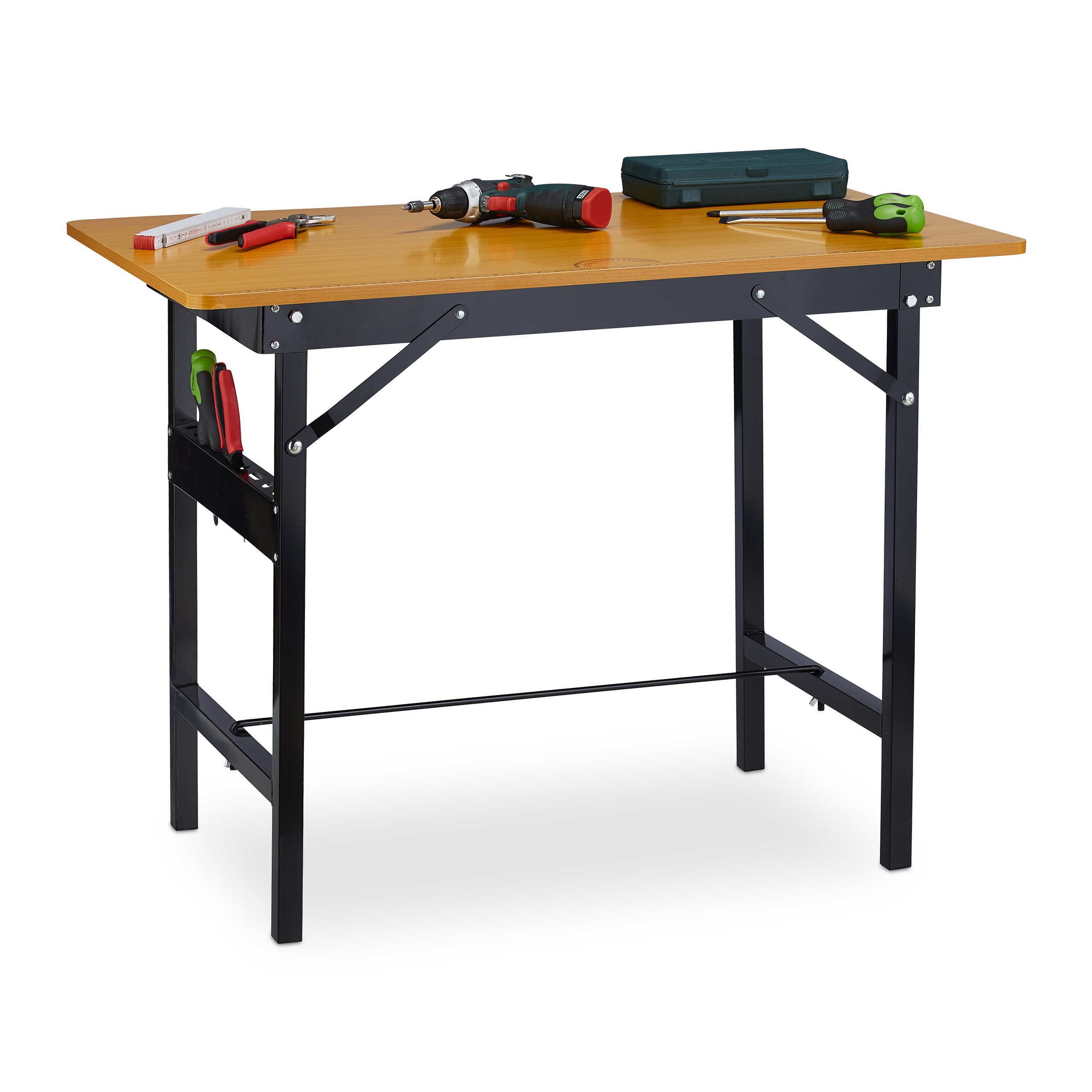 Image of Folding Workbench In Natural/black - (w)100 X (h)76 X (d)60 Cm