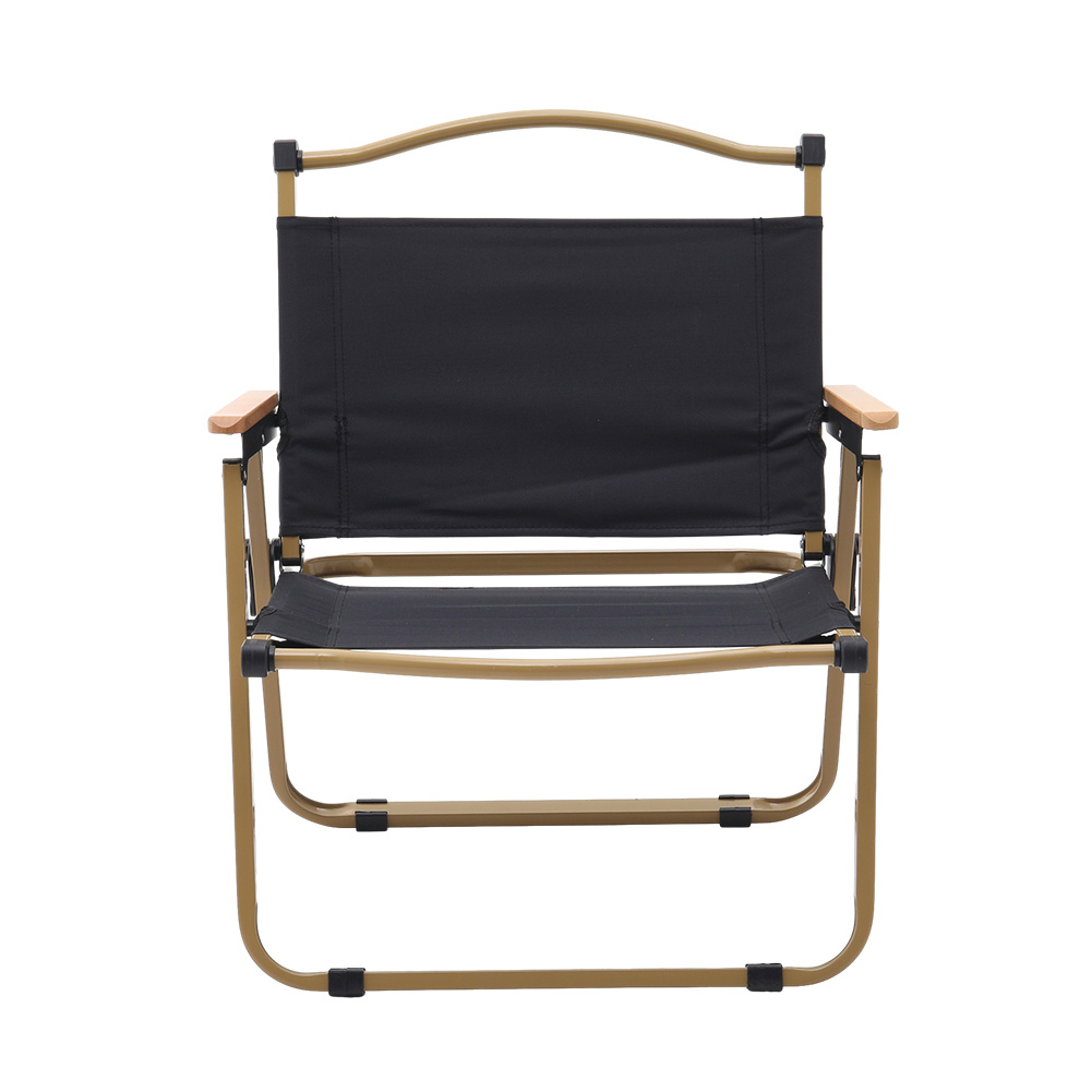Black Outdoor Camping Folding Chair, Lightweight and Portable