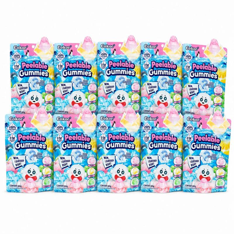 Image of Cokoc Peeling Soft Candy Mixed Fruit Soda 60g - 10pcs Pack Asian Sweetness