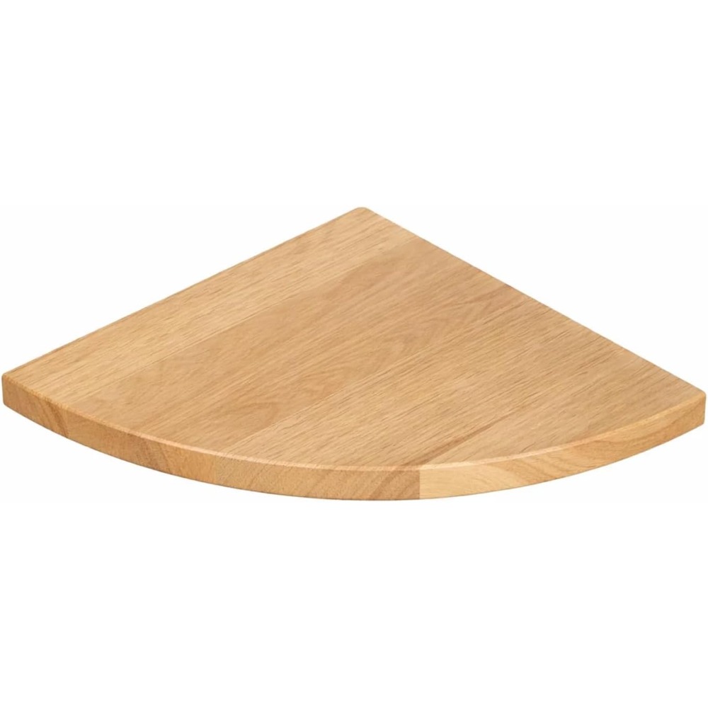 2pcs Solid Oak Corner Wall-Mounted Shelf with a Floating Rounded Corner Design And Cable Management Hole. This 90° Corner Wall-Mounted Shelf Is Suitable for Placing Speakers, Small Plants, Picture Frames, Etc., And Is Suitable for Bedrooms.