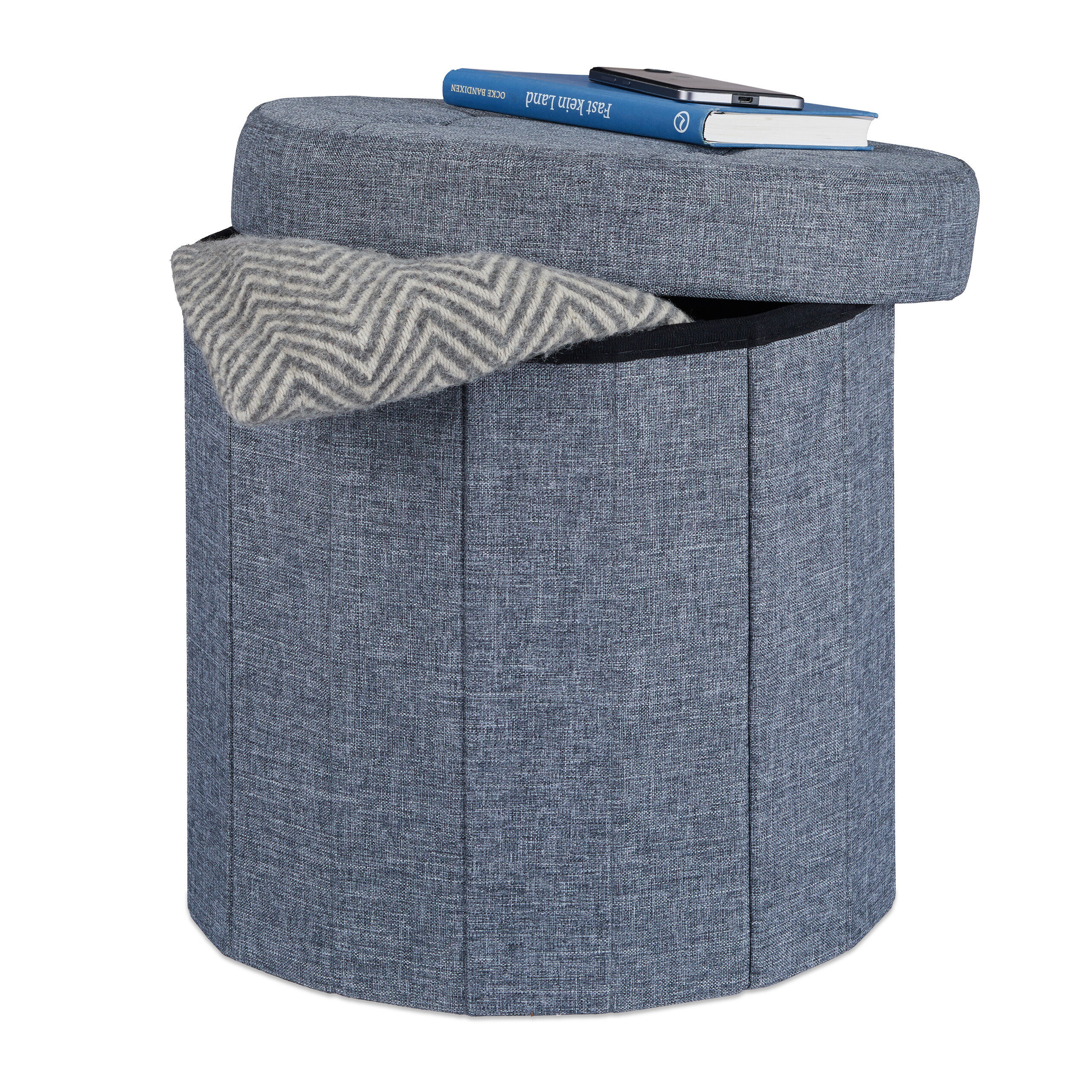 Stool In Dark Grey - (h)38 X Ø 38 Cm