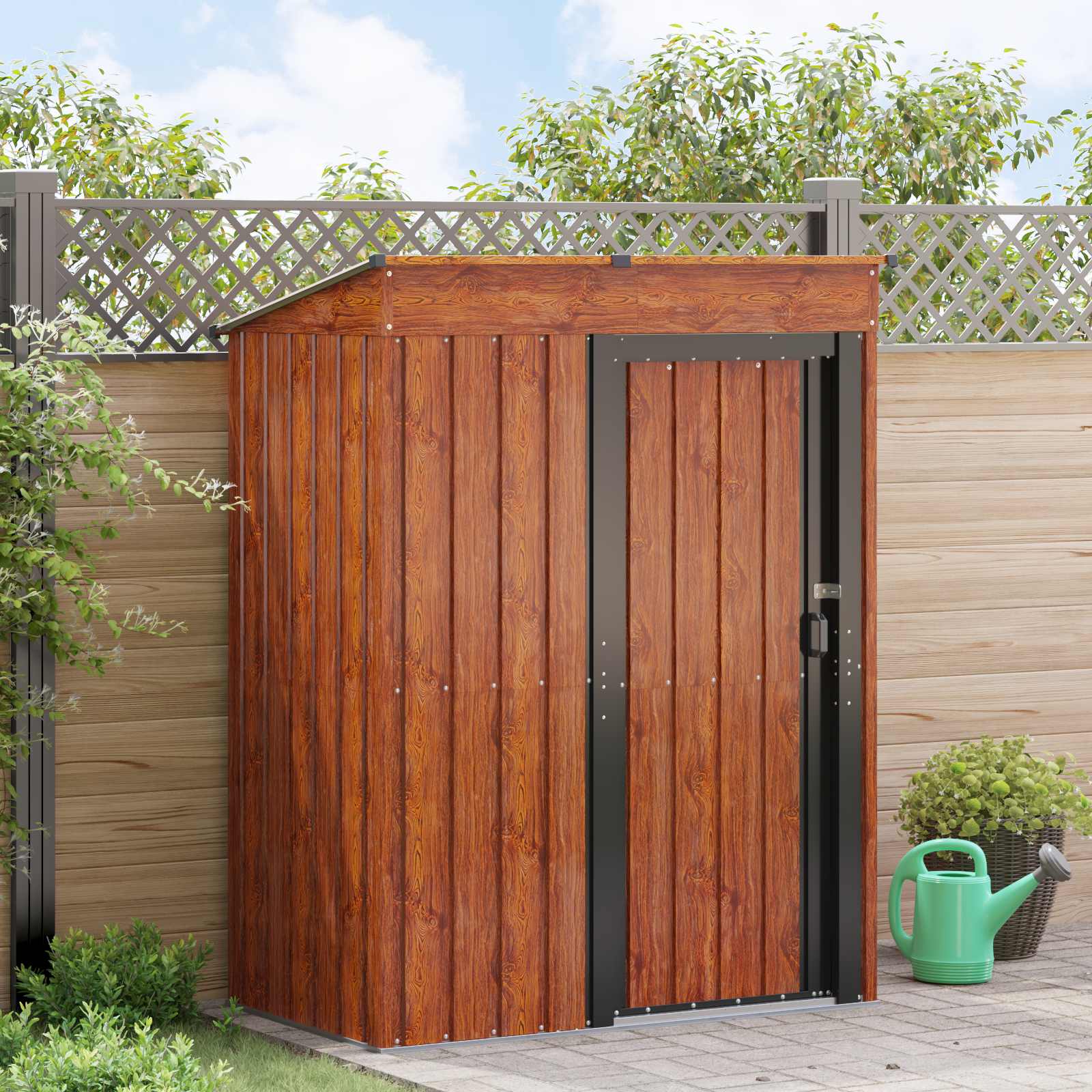 Garden Shed Metal Outdoor Structure Garden Storage Furniture Patio Shed Patio Storage Garden Tool Shed Backyard Storage Warehouse Garden Organization
