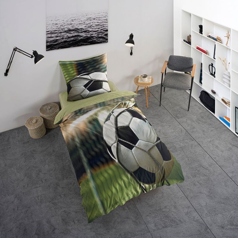 Football Goal Bedding Set, 135 X 200 Cm, 100% Cotton