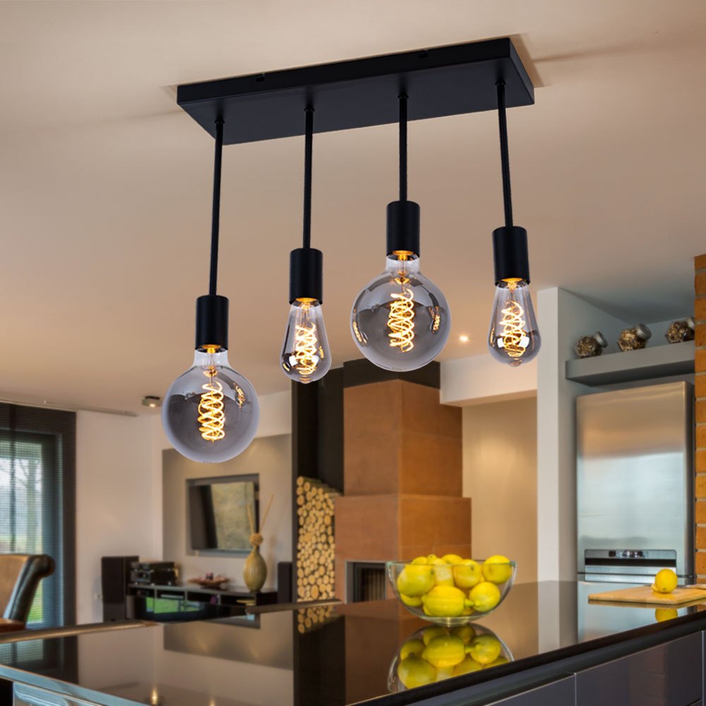 Ceiling Hanging Lamp Retro Design Living Dining Room Lighting Vintage Spotlight Pendant Light Black