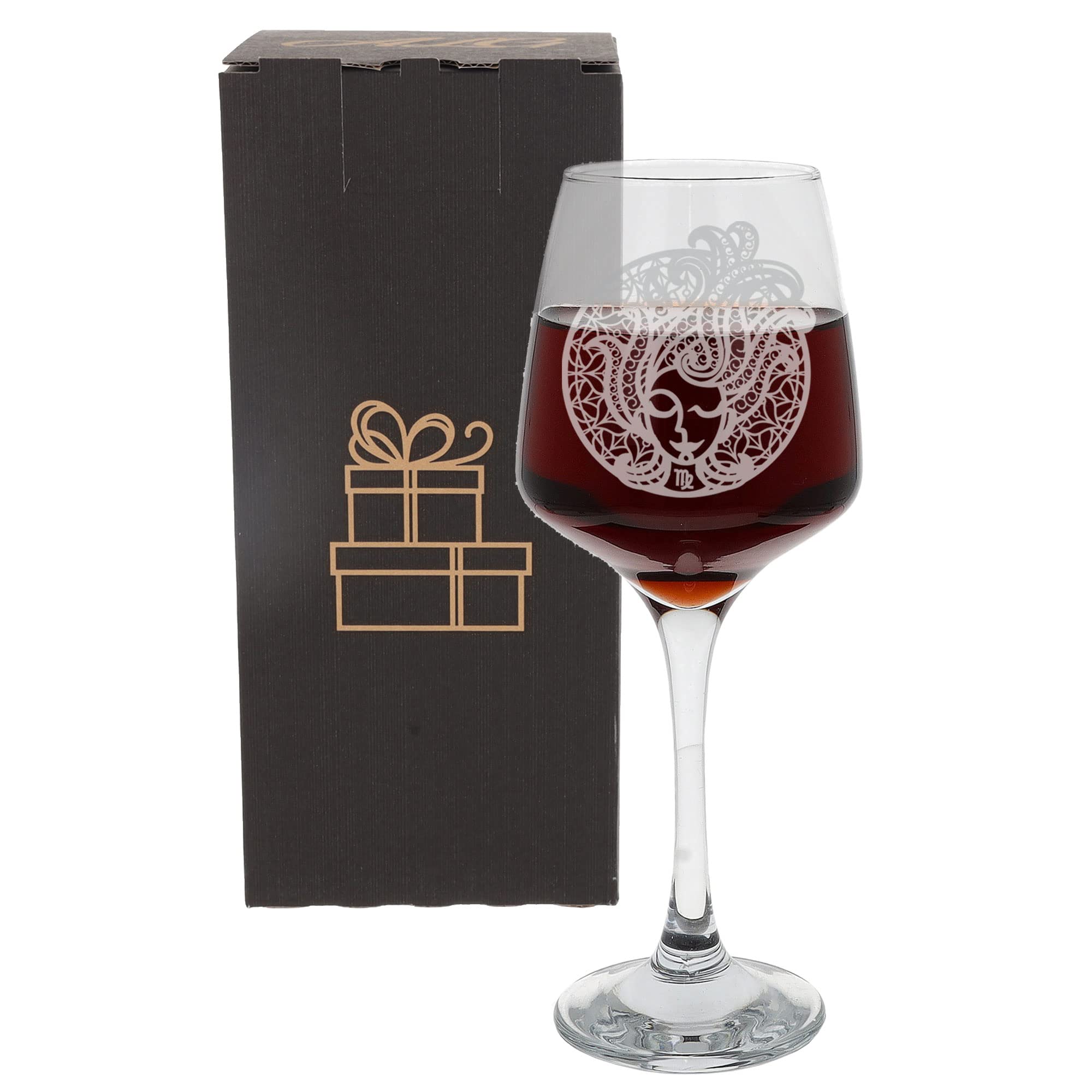Personalised Virgo Star Sign Engraved Wine Glass, Gift