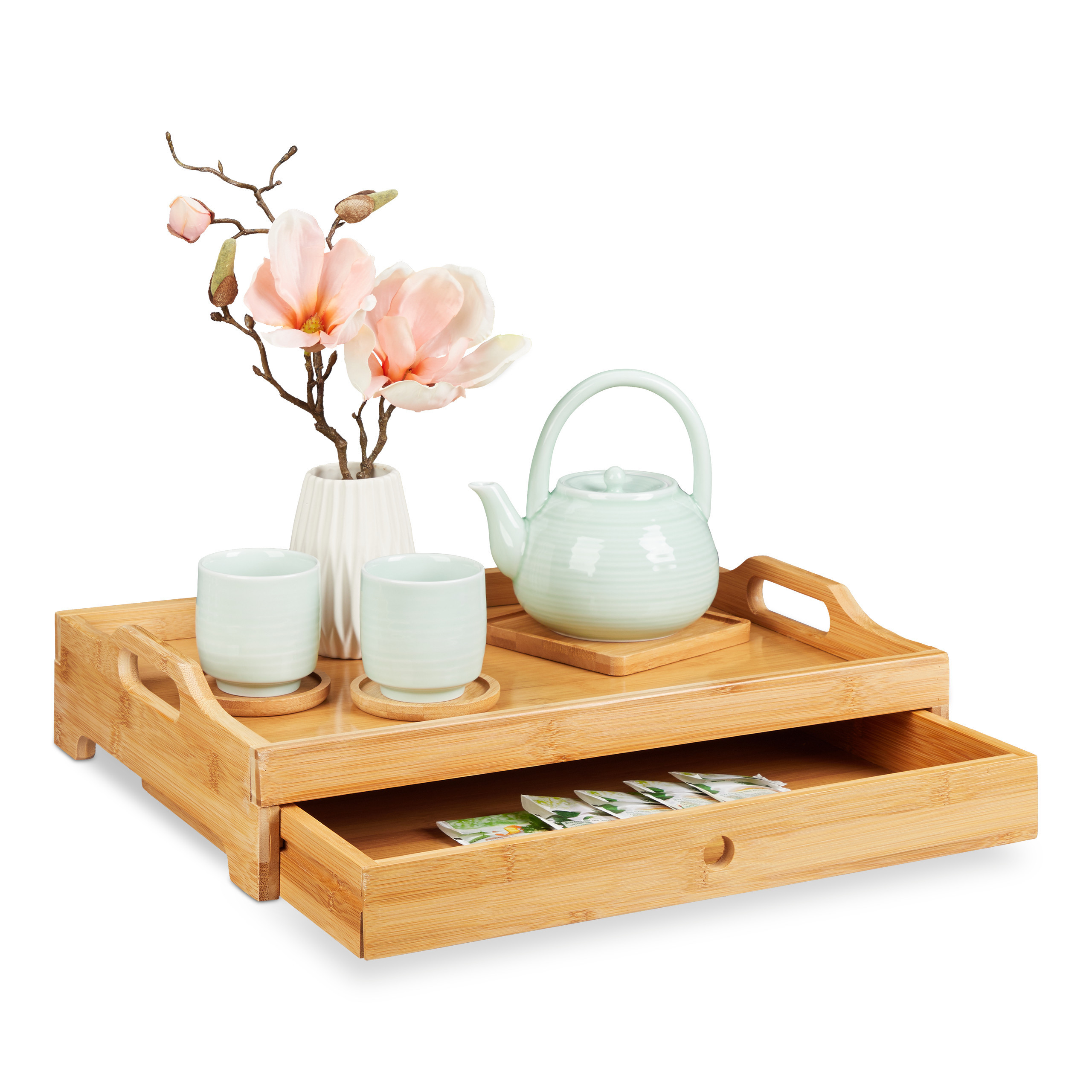 Serving Tray In Natural - (w)43 X (h)10 X (d)31 Cm
