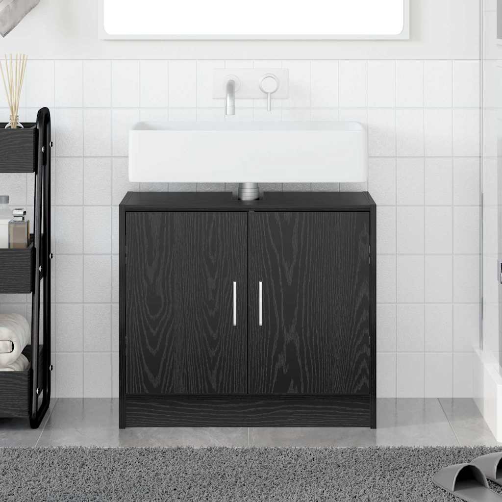 Image of Vidaxl Laundry Cabinet, Wood, 63x29x55 Cm, Wood Material, Stylish Bathroom Storage With Hinged Doors And Polished Handles, Modern Indoor Furniture, Compact, Space-, Elegant Decor