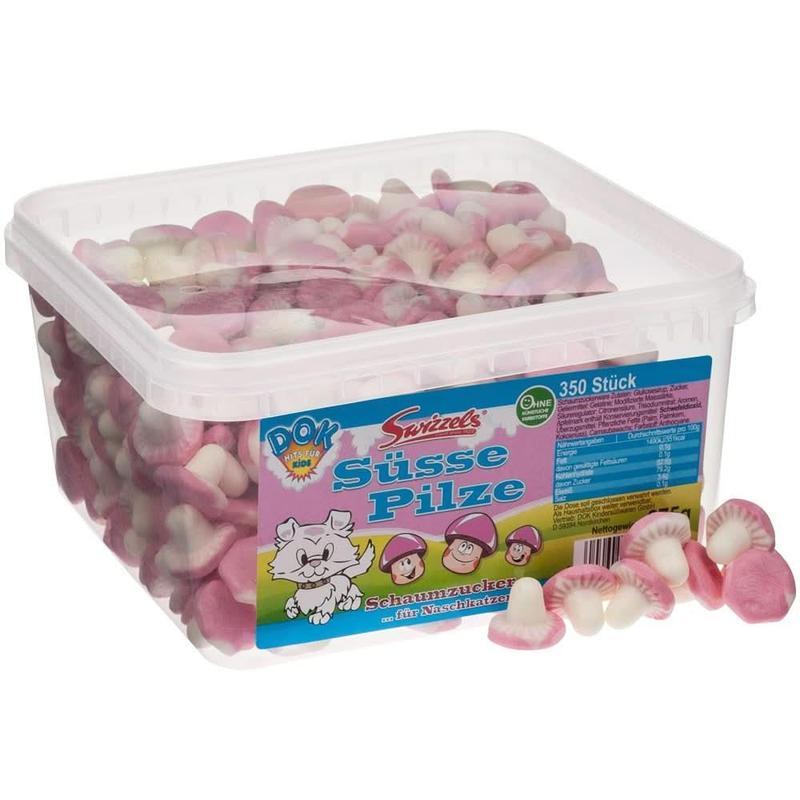 E-shop DOK Süße Pilze – Fruchtiger Schaumzucker-Genuss – Weich & Fluffig für Candy Bar & Partys – 350 Stück (875g)