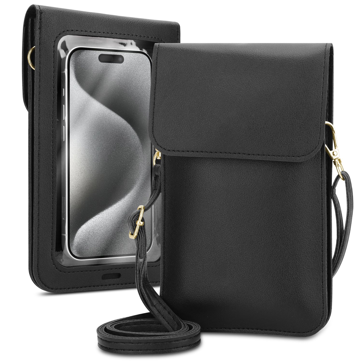 Image of Crossbody Phone Bag Compatible With 3 (3.5 Inch) Case, Small Handbag With Phone Compartment And View Window, Mini Crossbody Phone Pouch, 2 Compartments, Pu Leather, For Women