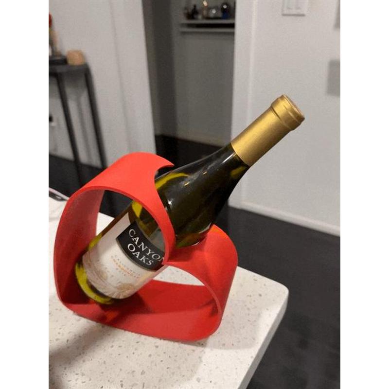 Image of Design Wine Bottle Holder - Elegant Red Wine Display For Table And Furniture