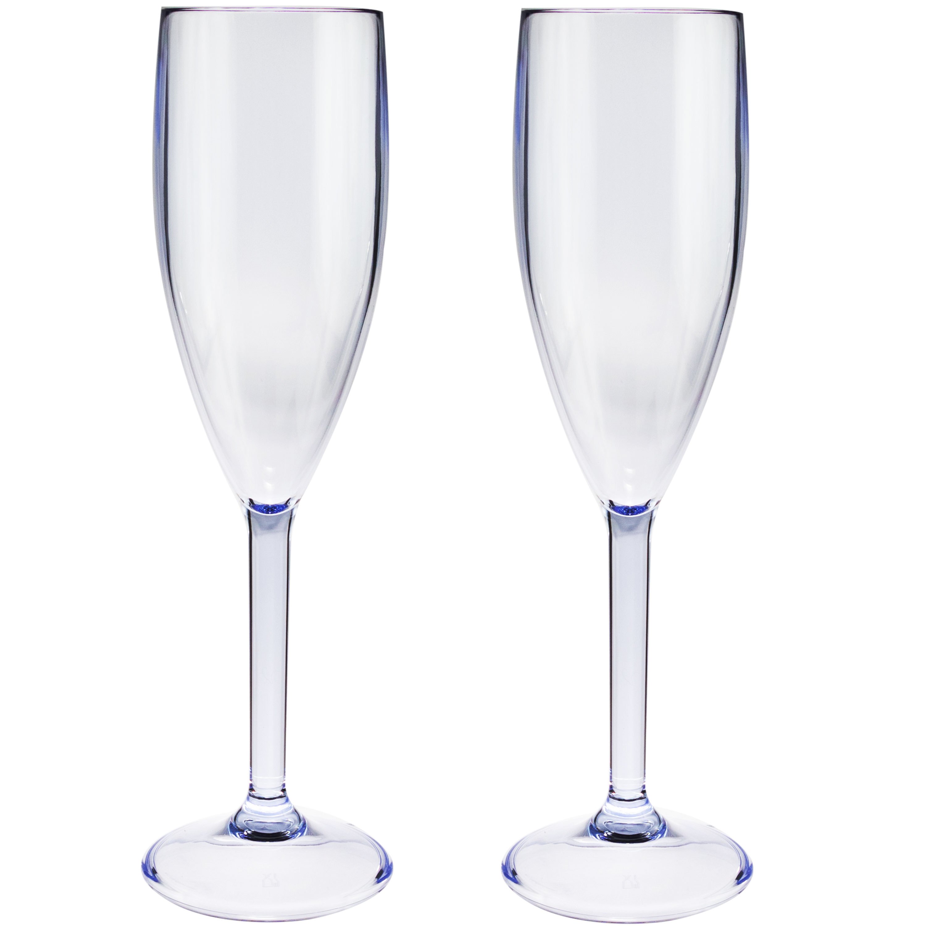 Image of 2x Camping Flutes, Sparkling Wine Glasses 150 Ml Blue - Glasses For Camping Kitchen - Drinking Goblet - Elegant Design - Outdoor Party Glass - Plastic Glass