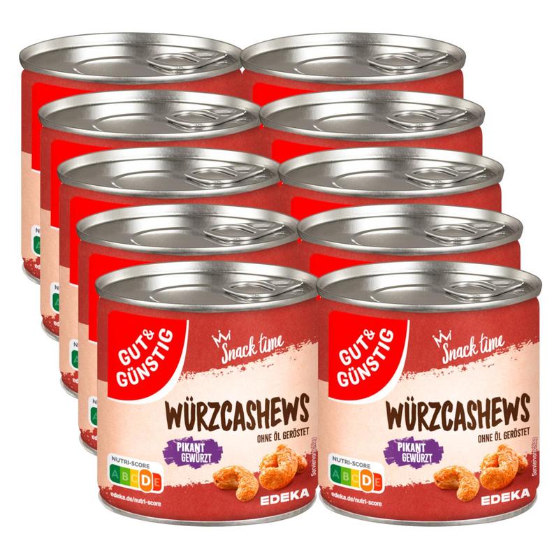 10x Gut&günstig Spicy Seasoned Cashews 150g (10x150g)