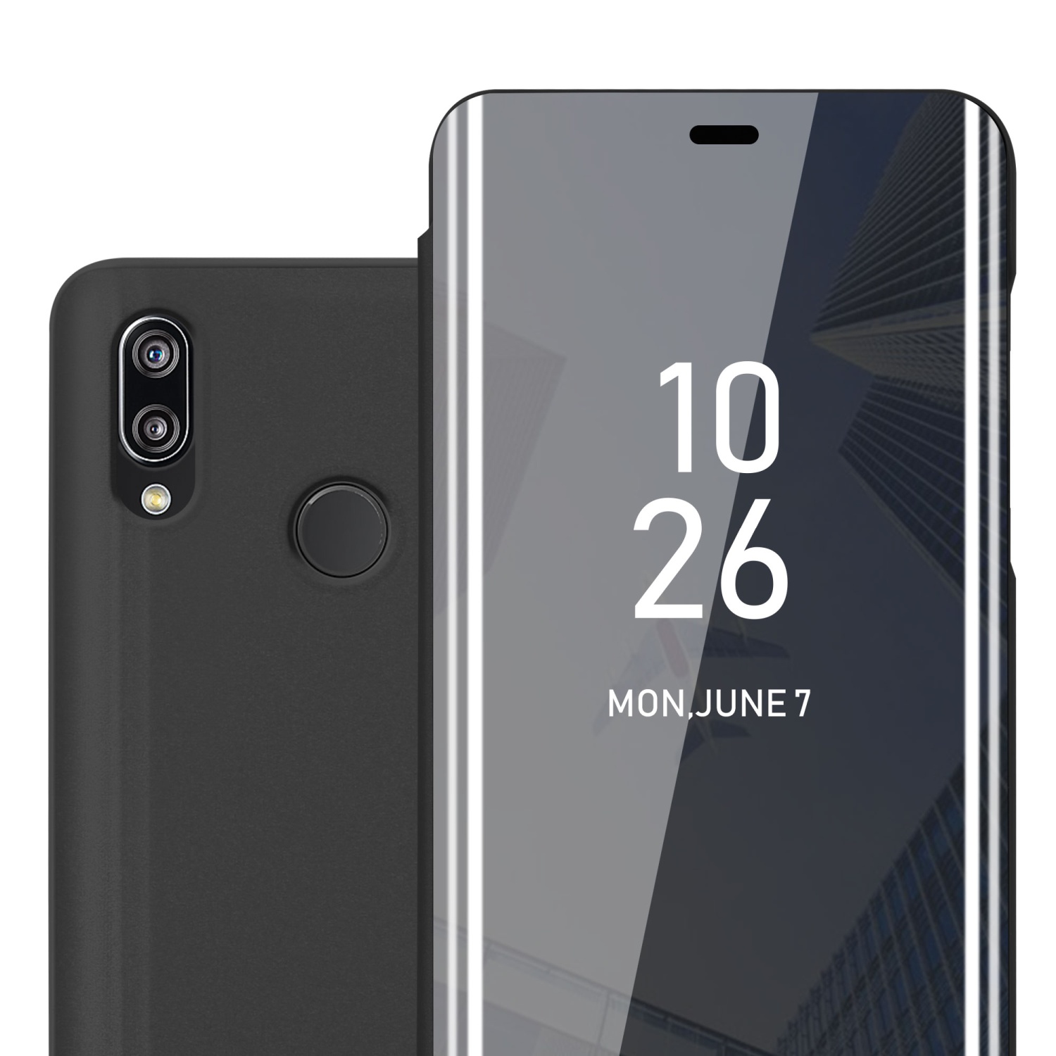 Case Compatible With Huawei P20 Lite 2018 / Nova 3e Mirror Protective Case With Stand Function 360 Degree Protection Flip Case Cover Etui Mobile Phone Flip Case Book Bag