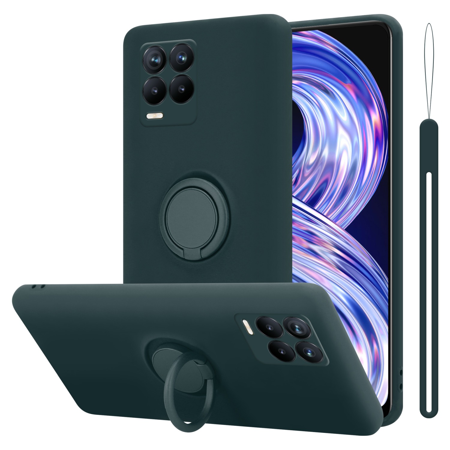 Case Compatible For Realme 8 4g / 8 Pro Protective Cover Flexible Tpu Silicone With Ring Back Case Cover Case Mobile Phone Case